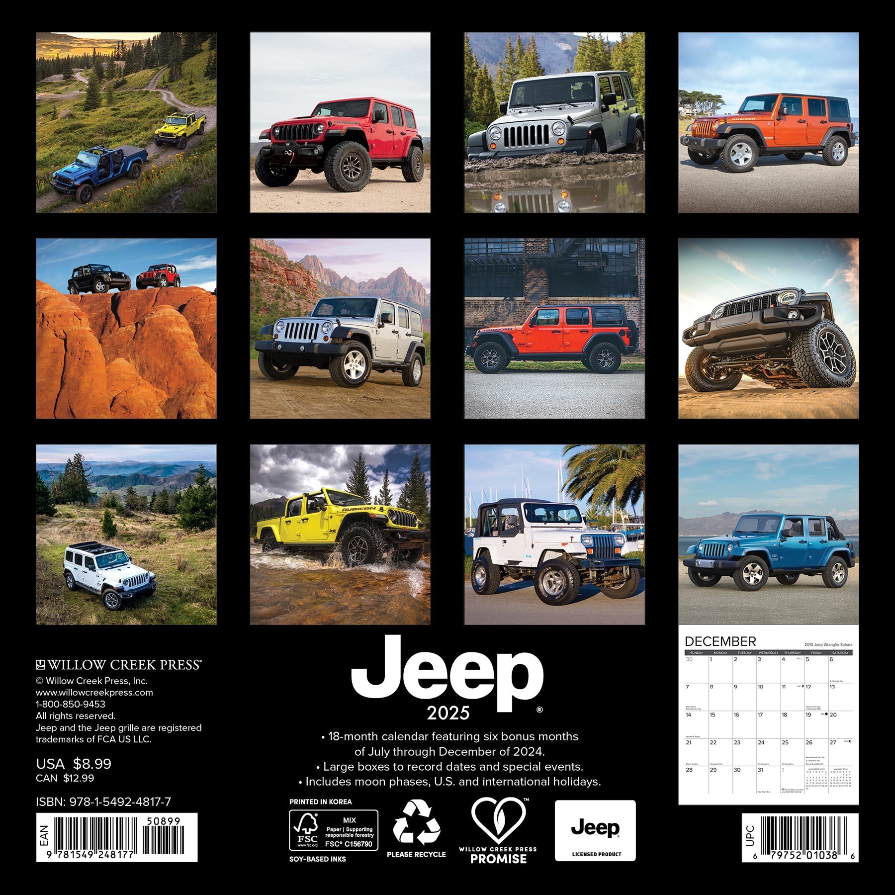 2025 Jeep - Mini Wall Calendar (US Only)