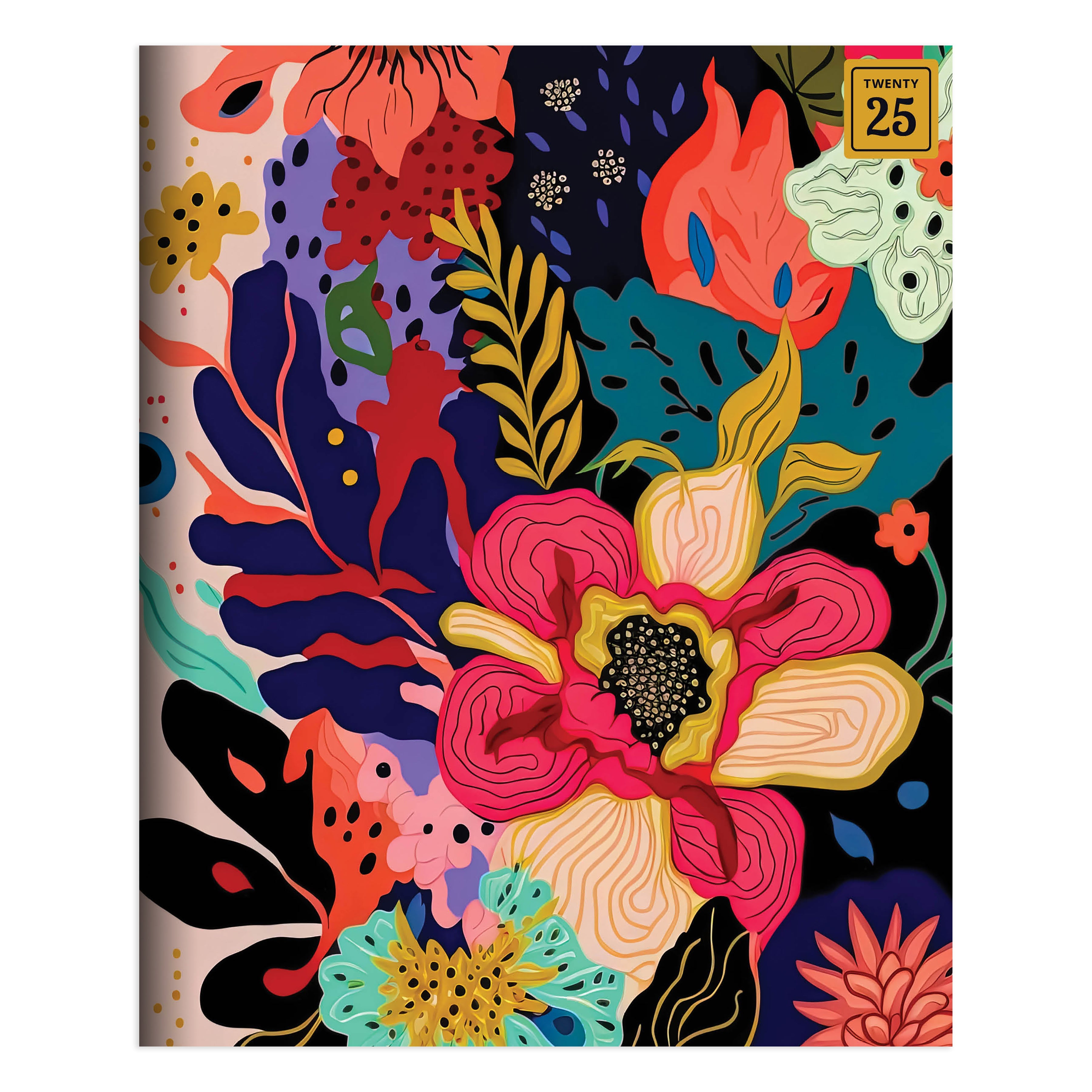 2025 Eclectic Flowers - Medium Monthly Diary/Planner