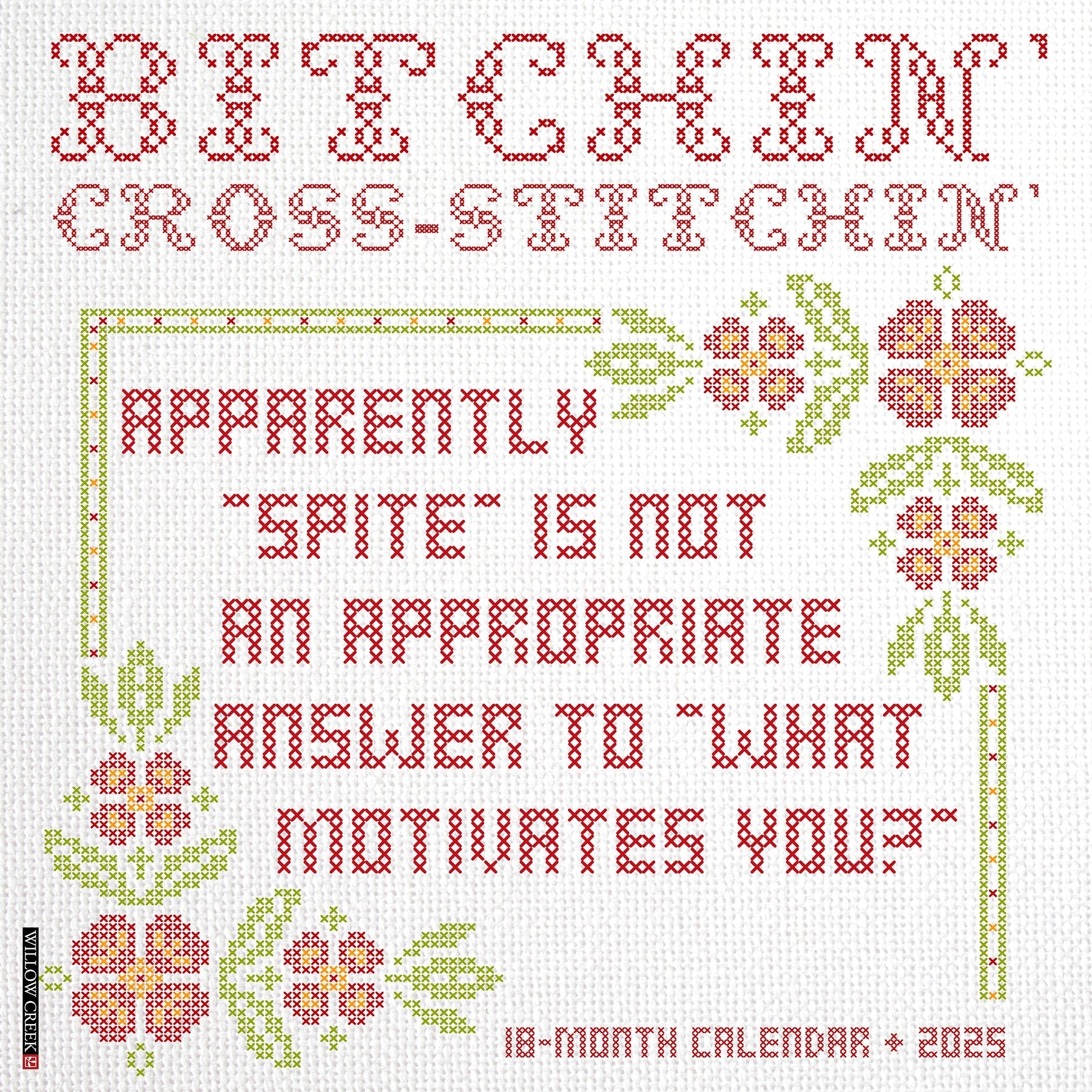 2025 Bitchin' Cross-Stitchin' - Square Wall Calendar (US Only)