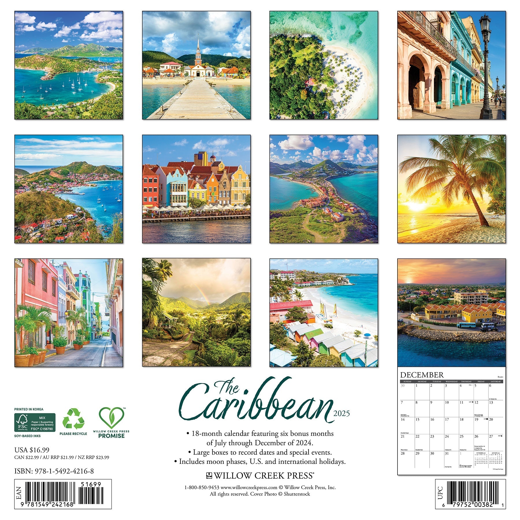 2025 Caribbean - Square Wall Calendar (US Only)