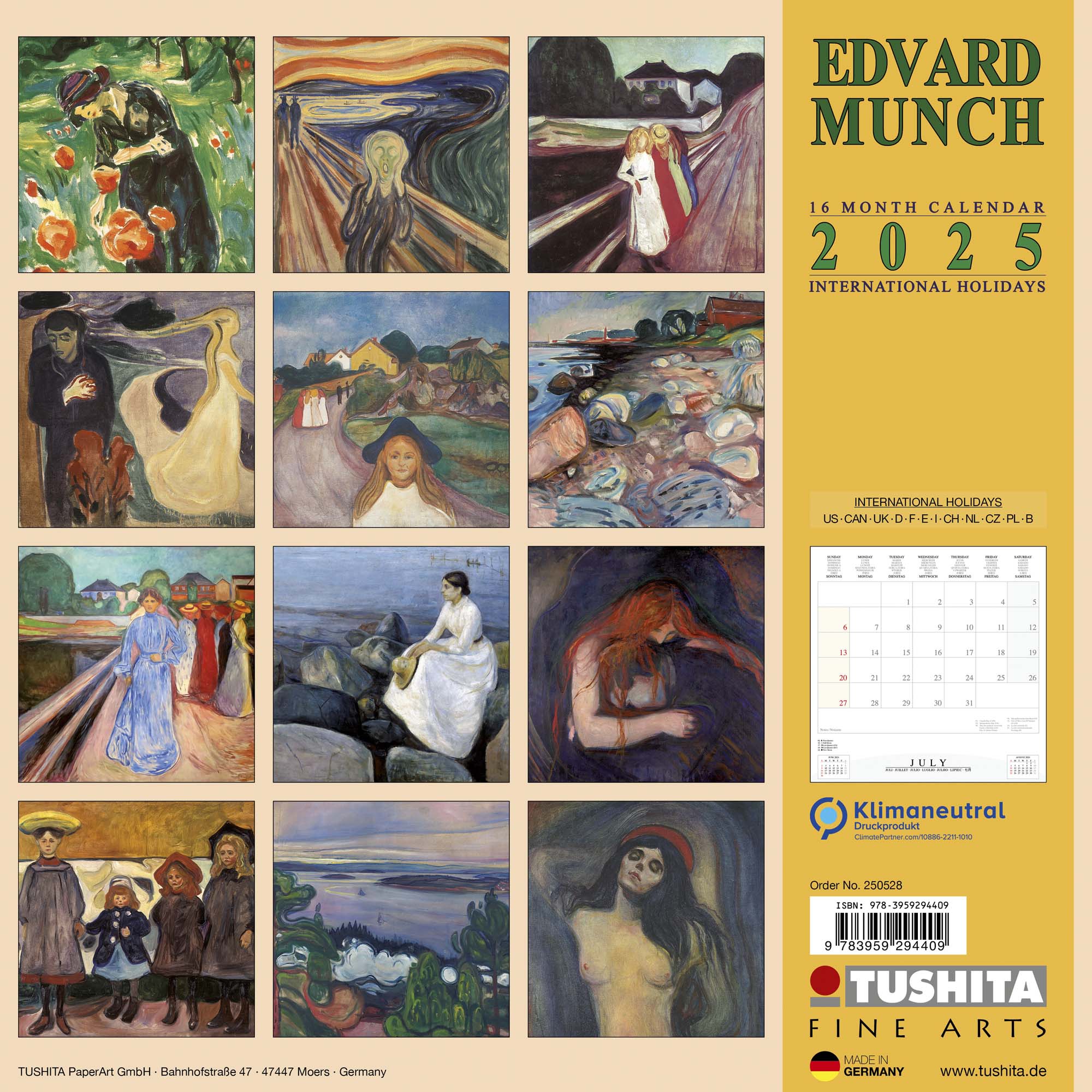 2025 Edvard Munch - Square Wall Calendar