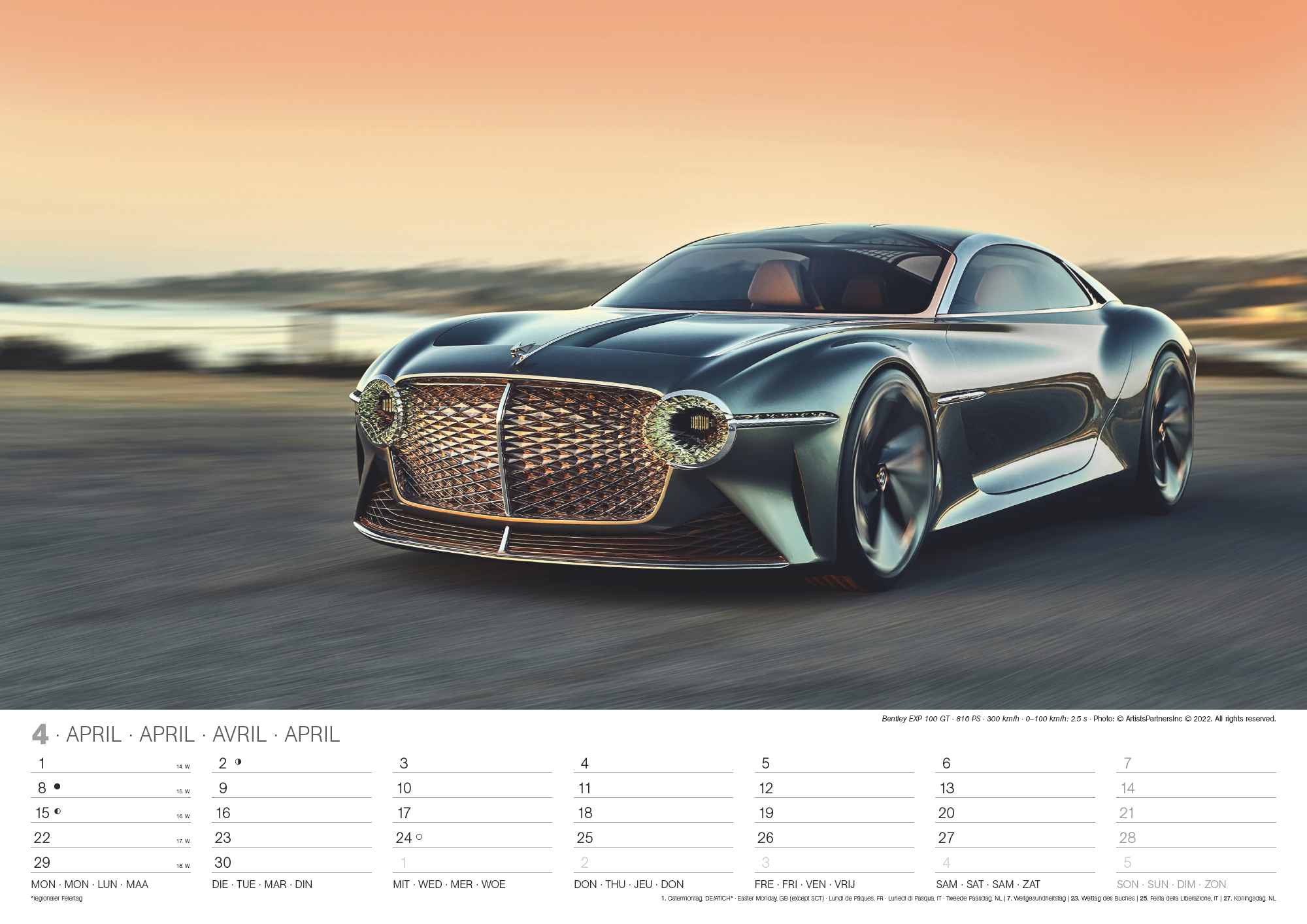 2024 Sports Cars - Deluxe Wall Calendar