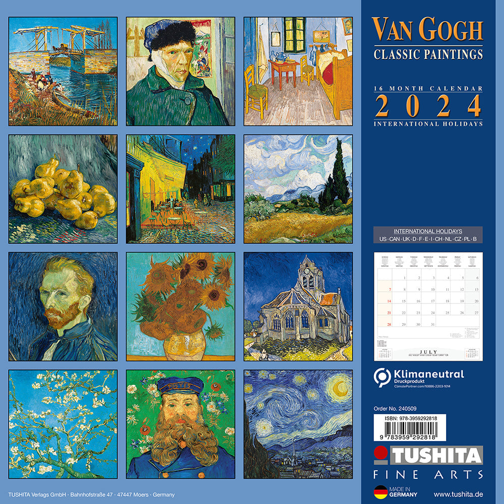 2024 Van Gogh Classic Works - Square Wall Calendar