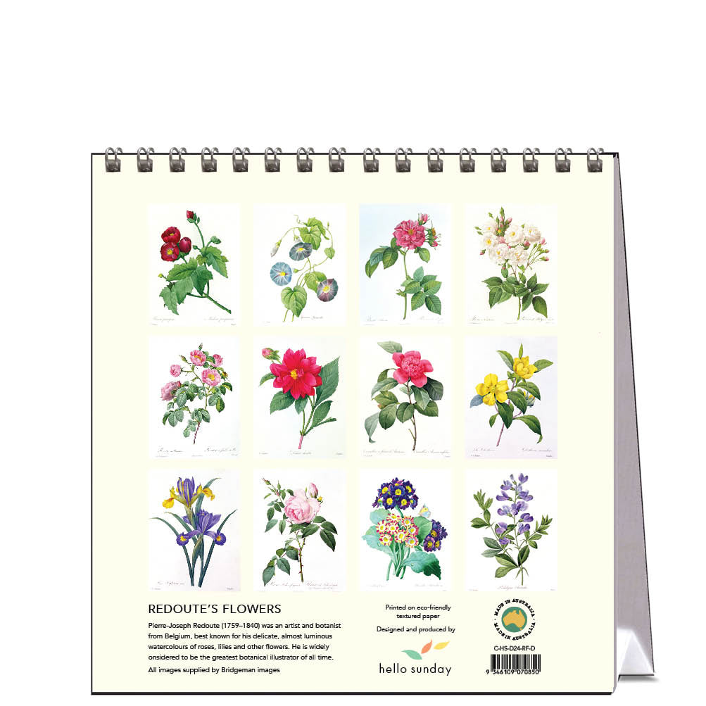 2024 Redoute's Flowers - Desk Easel Calendar