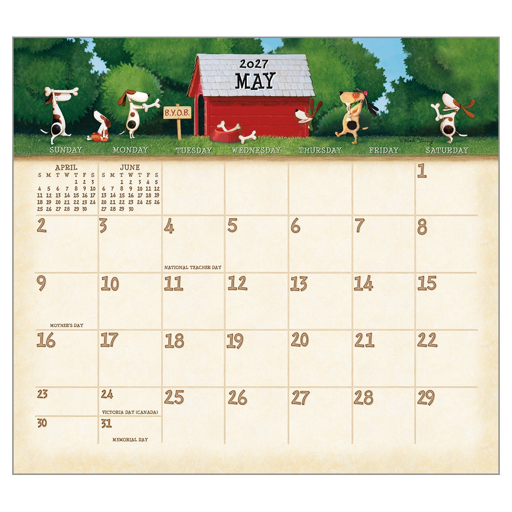 2027 A Dog's Life - Deluxe Wall Calendar by Ben Young