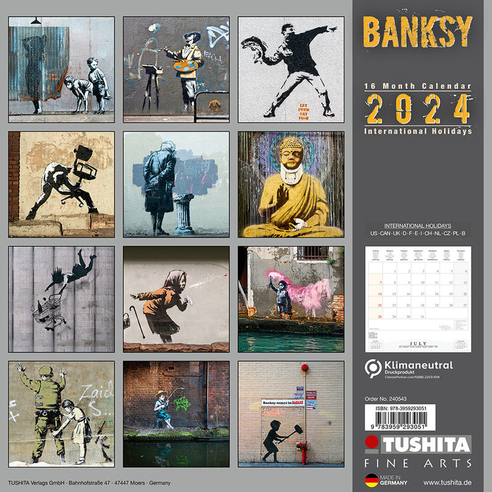 2024 Banksy (Tushita) Square Wall Calendar Art Calendars