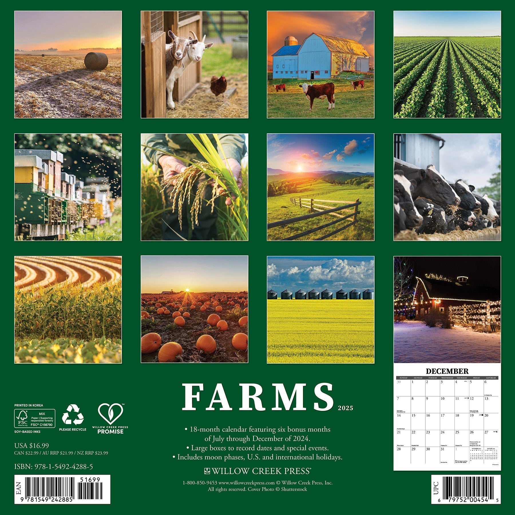 2025 Farms - Square Wall Calendar (US Only)