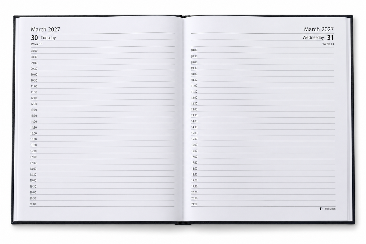 Personalised 2027 A4 Hard Cover Appointment Diary