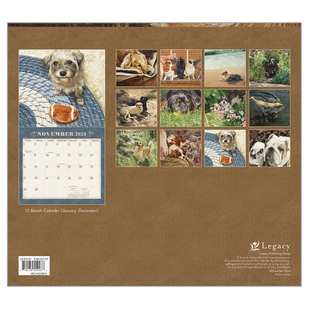 2026 Legacy Dogs We Love - Deluxe Wall Calendar