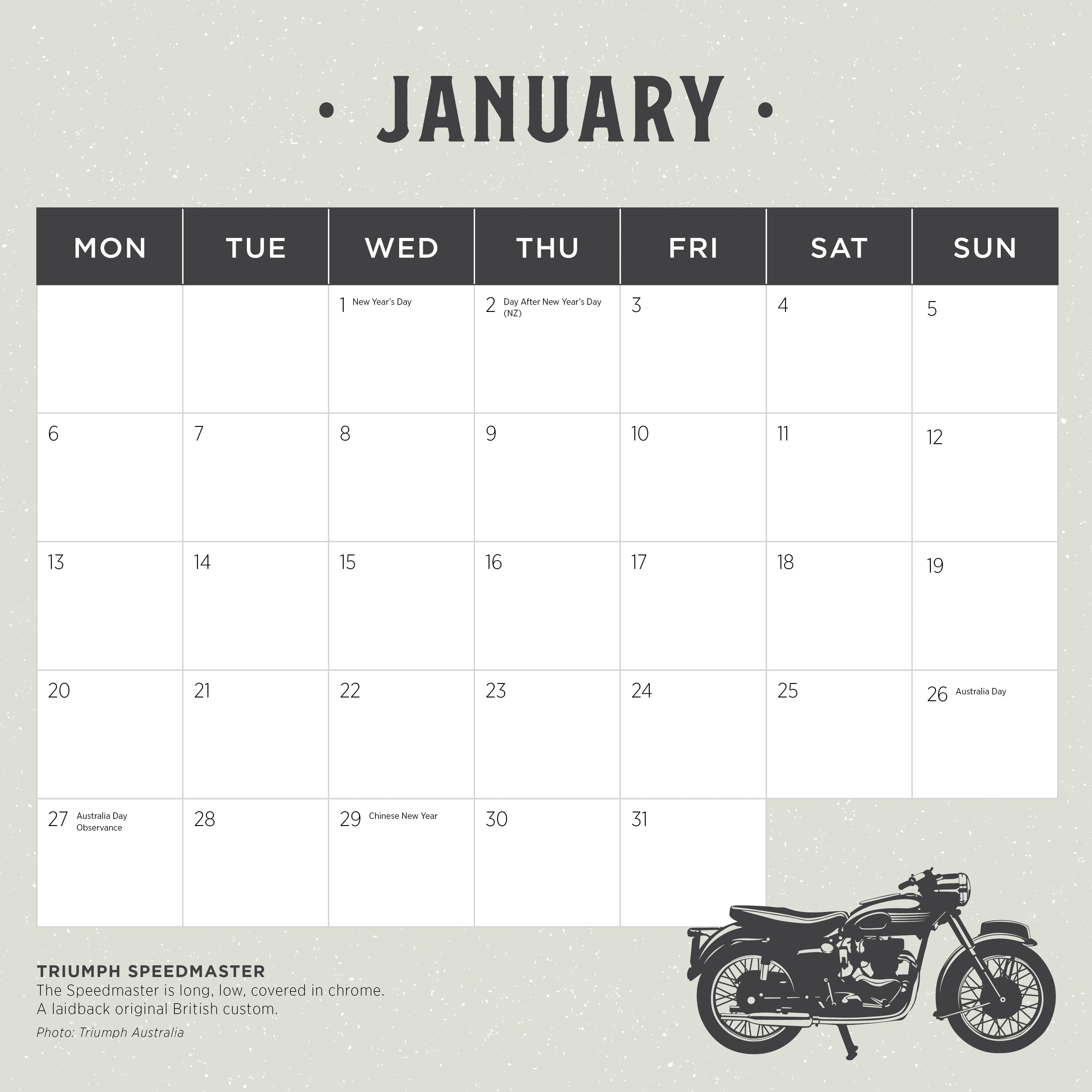 2025 Best Of British Motorcycles - Square Wall Calendar