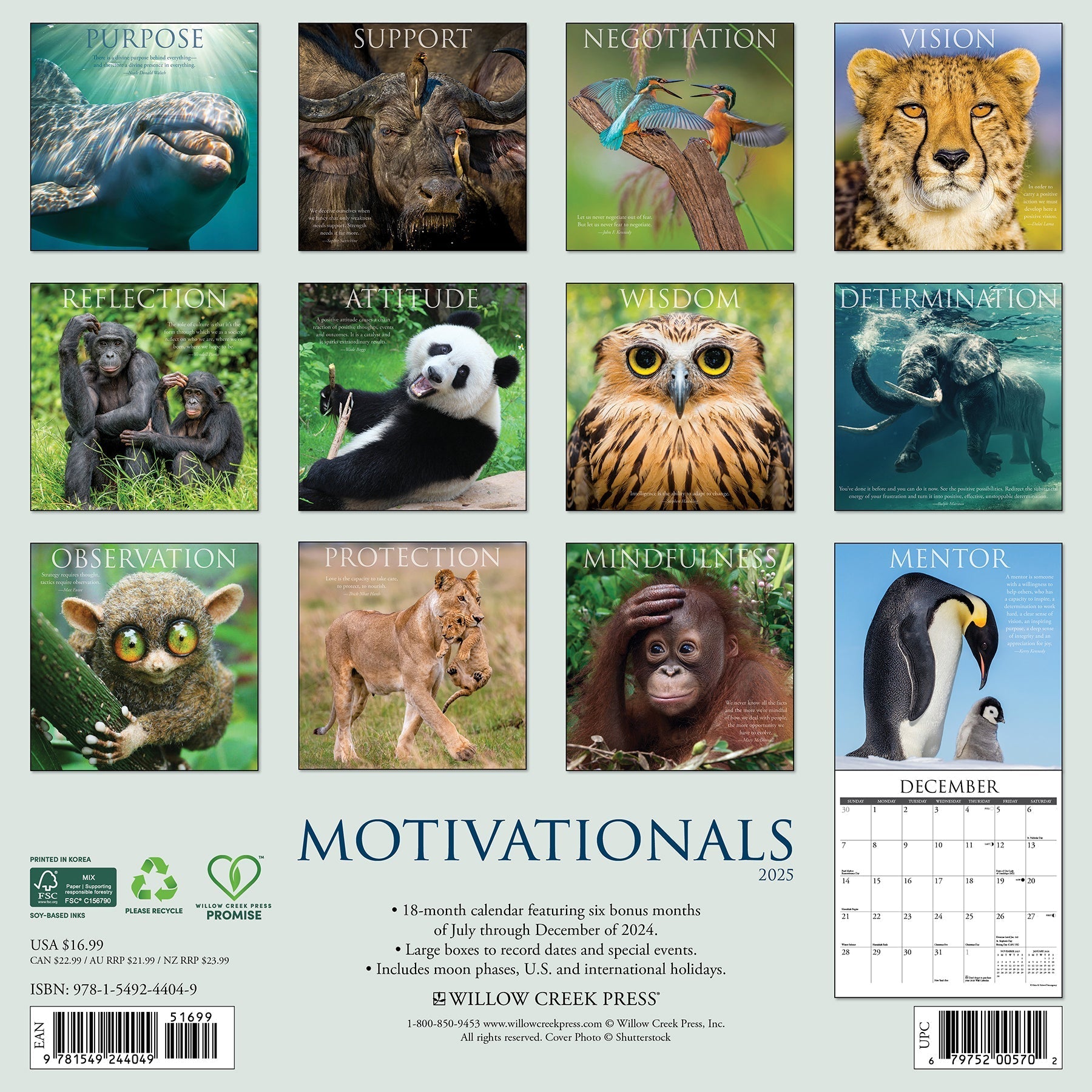 2025 Motivationals - Square Wall Calendar (US Only)