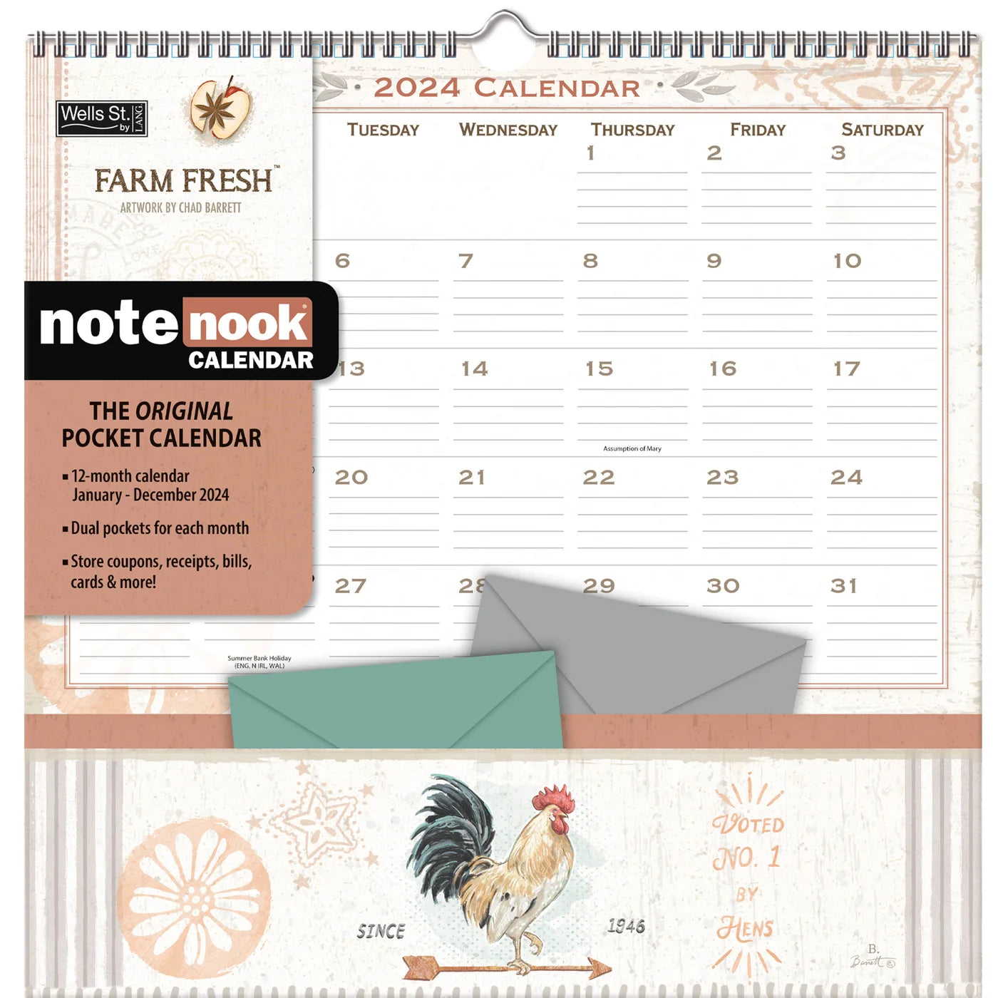 2024 Farm Fresh - Note Nook Square Wall Calendar