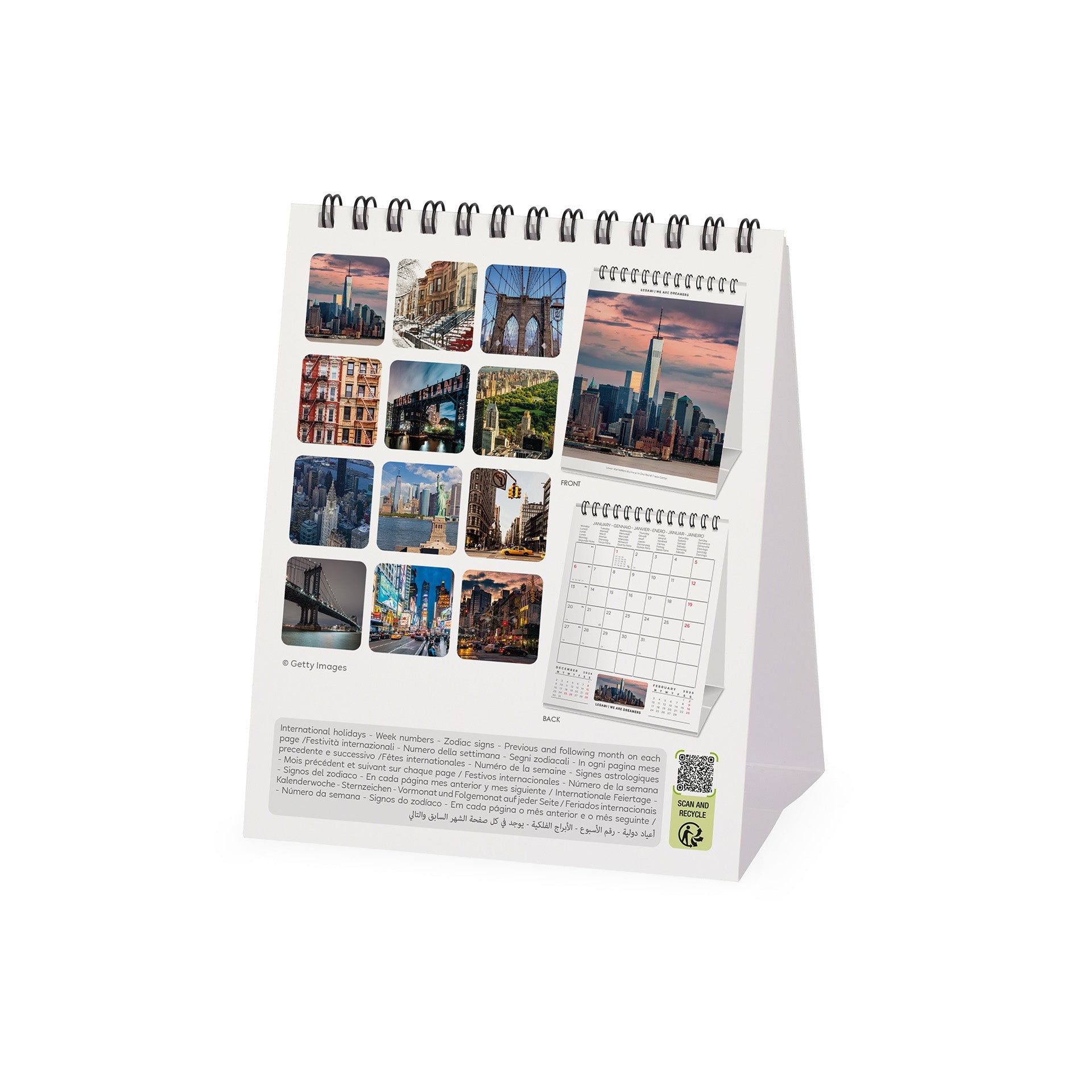 2025 New York by Legami - Desk Easel Calendar