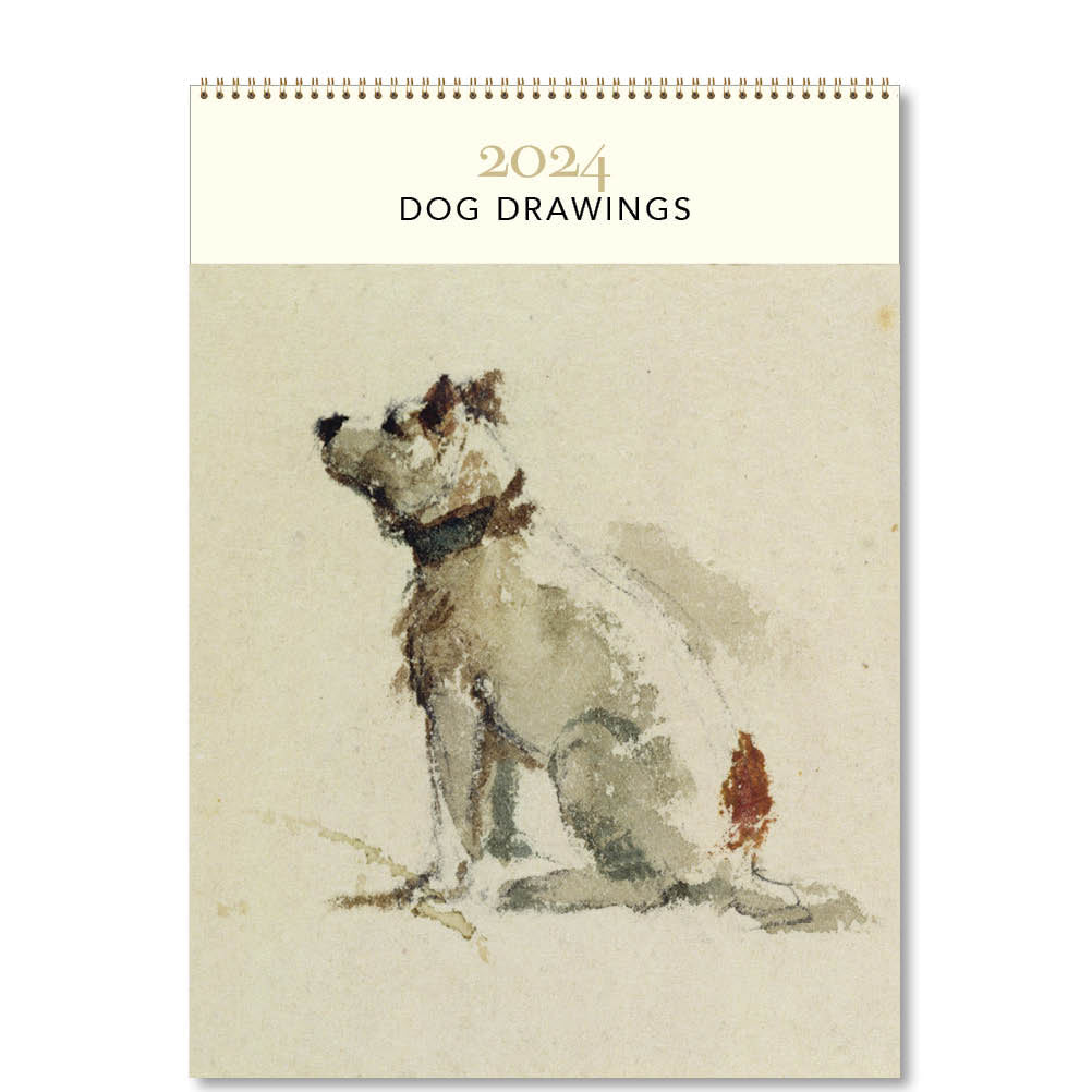 2024 Dog Drawings - Deluxe Wall Calendar