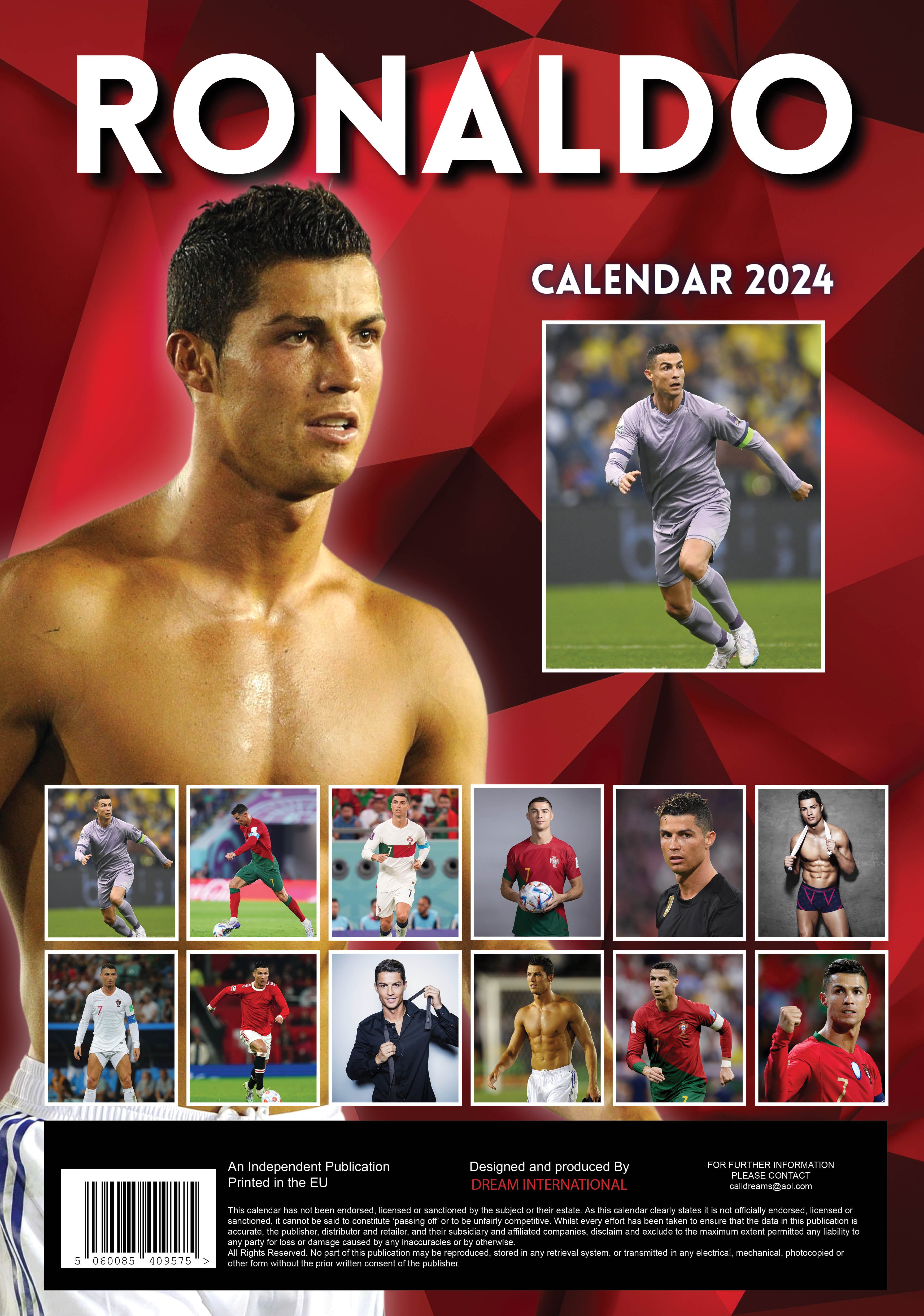 2024 Cristiano Ronaldo A3 Wall Calendar Athletes Calendars by Call