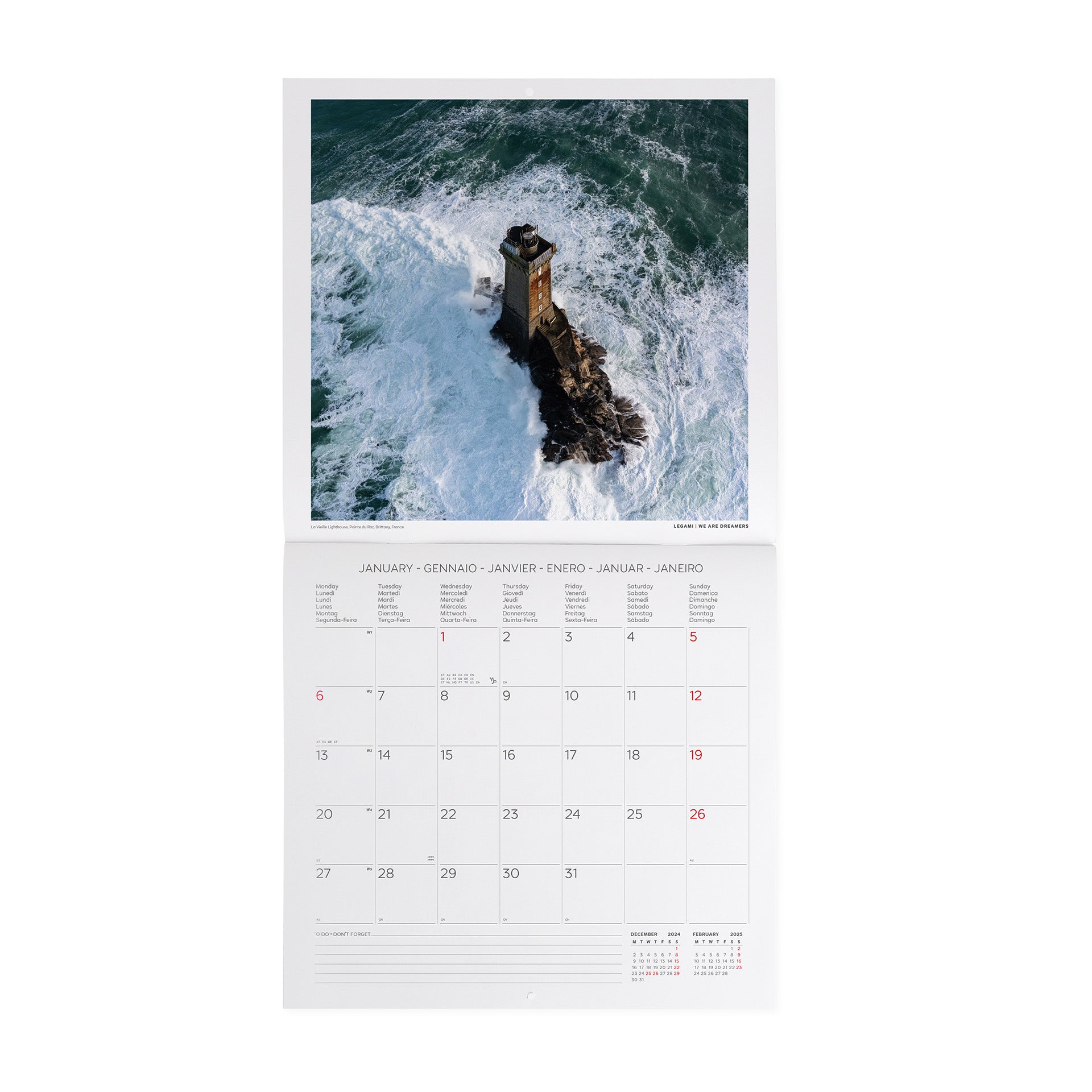 2025 Lighthouses Of The World - Square Wall Calendar