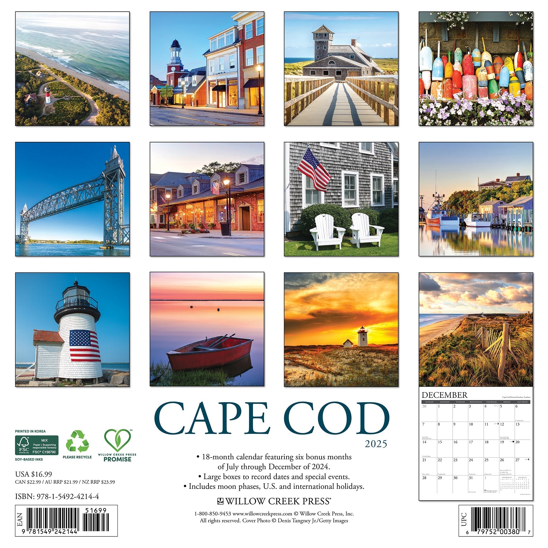 2025 Cape Cod - Square Wall Calendar (US Only)