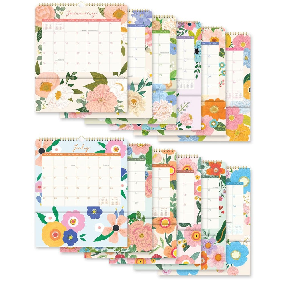 2025 Bella Flora Pockets Plus - Deluxe Wall Calendar