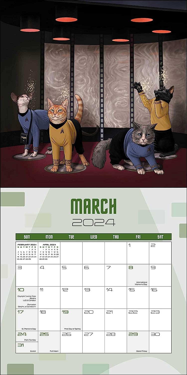 2024 Star Trek Cats - Square Wall Calendar  SOLD OUT