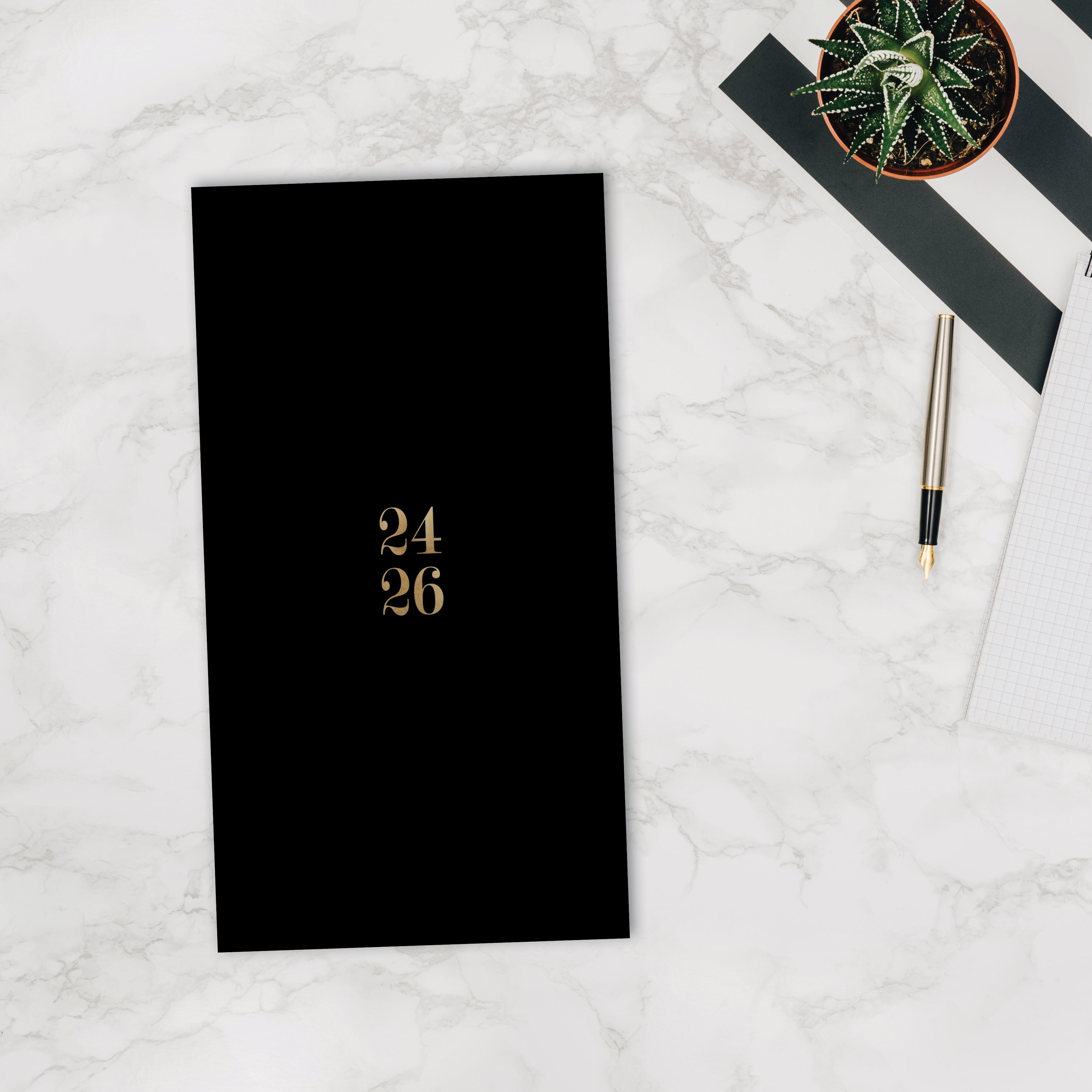 July 2024 - June 2026 Black - Small Monthly Academic Year Diary/Planner