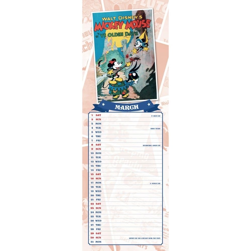 2025 Disney Vintage Posters - Slim Wall Calendar