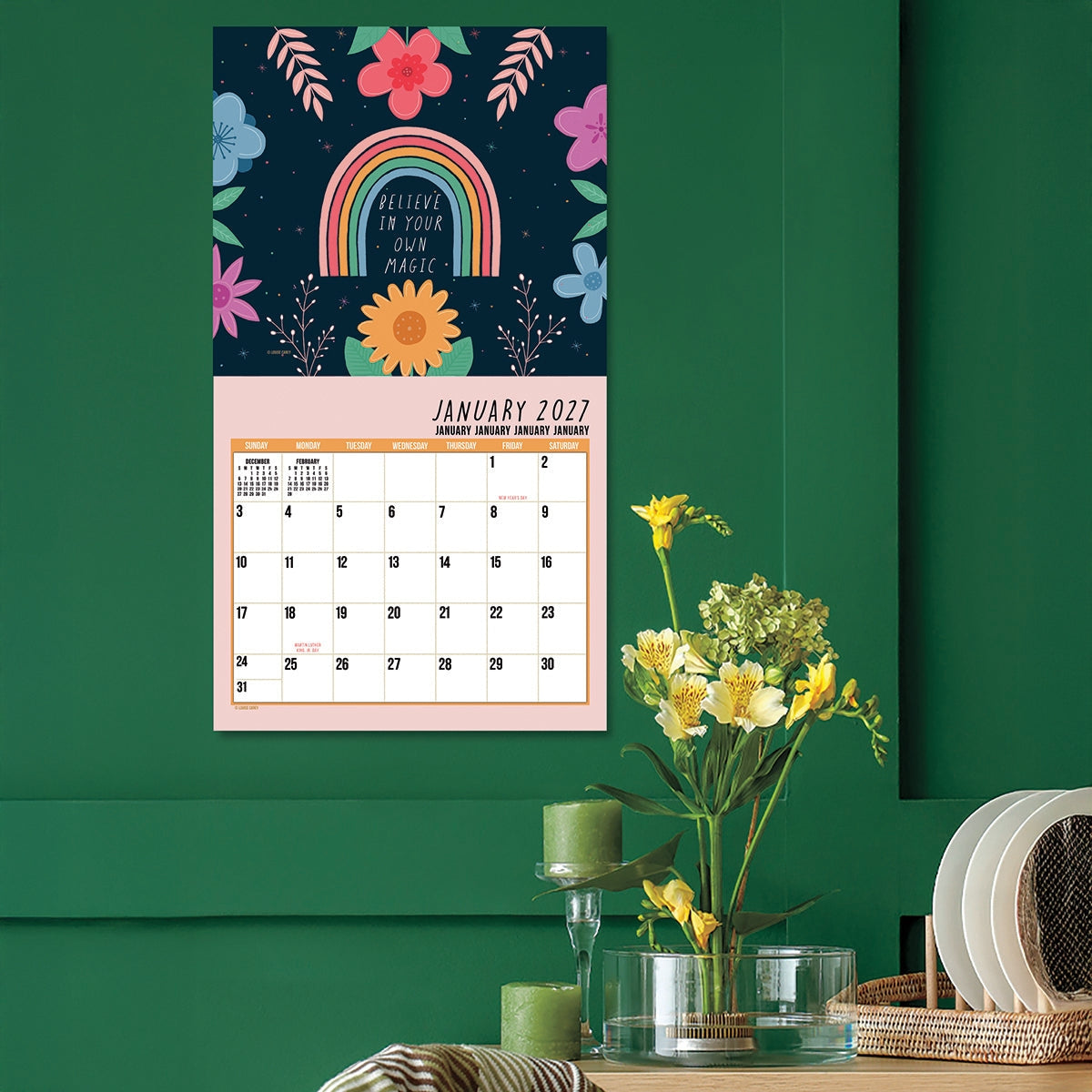 2027 Live Laugh Love - Deluxe Wall Calendar by Cindy Carey