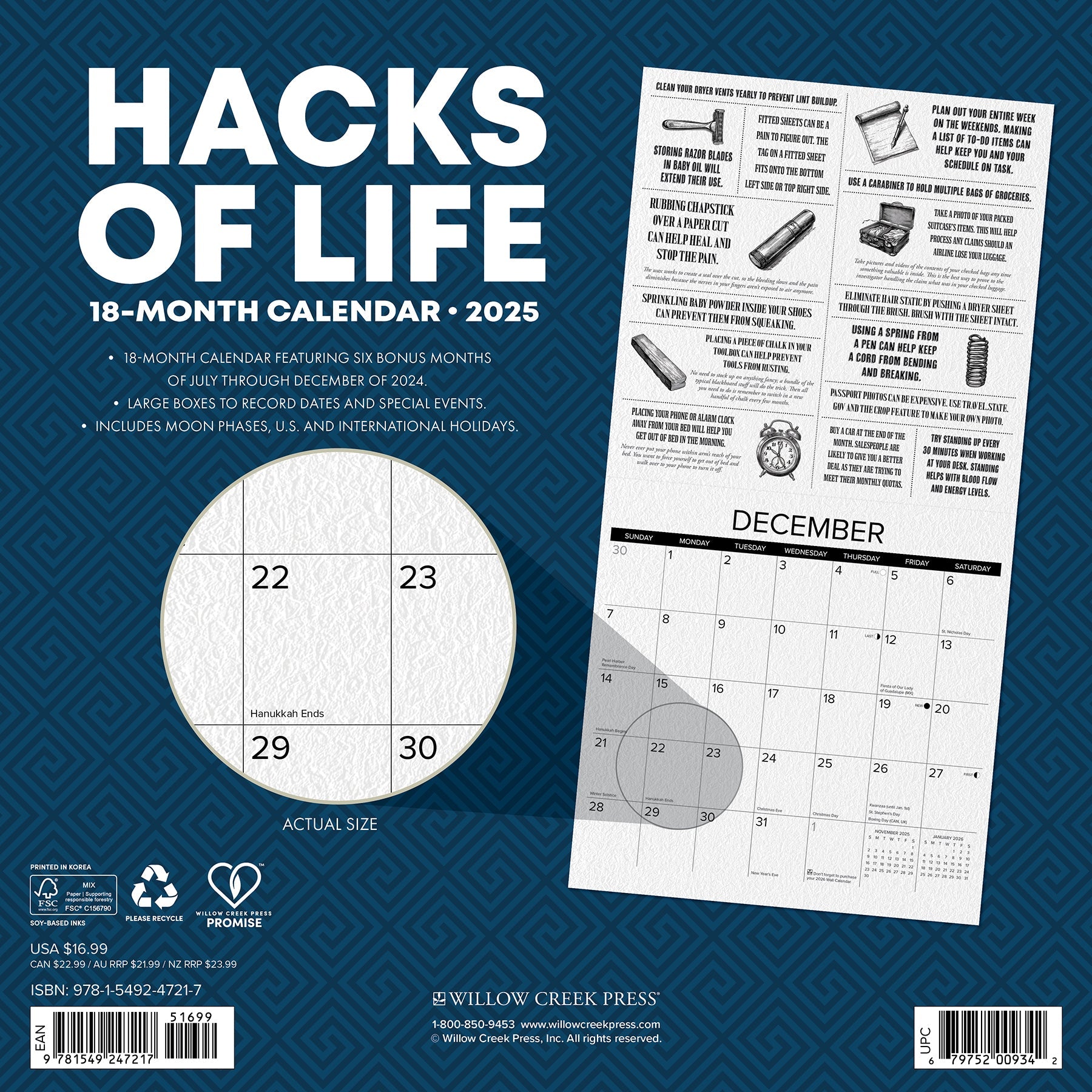 2025 Hacks of Life - Square Wall Calendar (US Only)