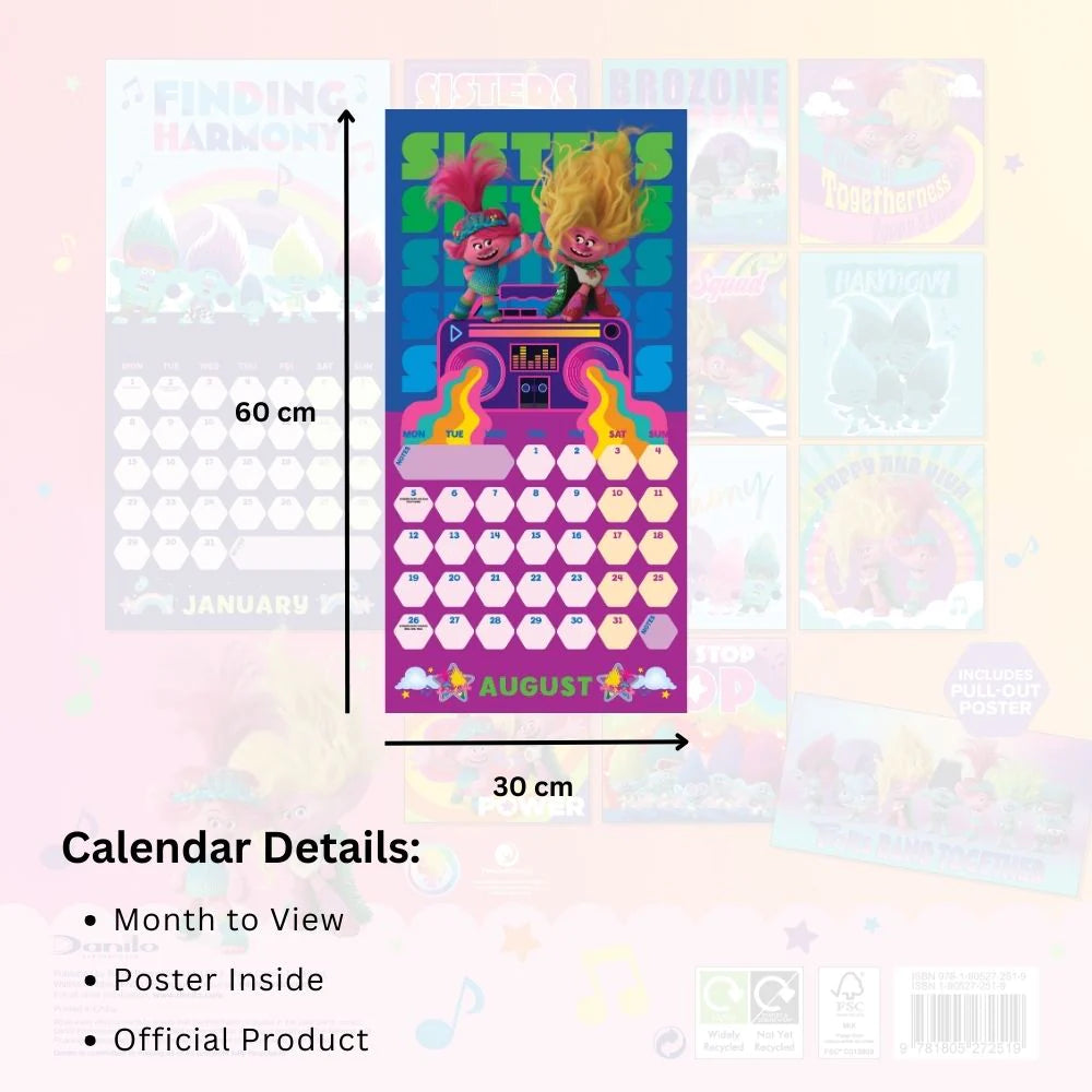 2024 Trolls Band Together - Square Wall Calendar  SOLD OUT