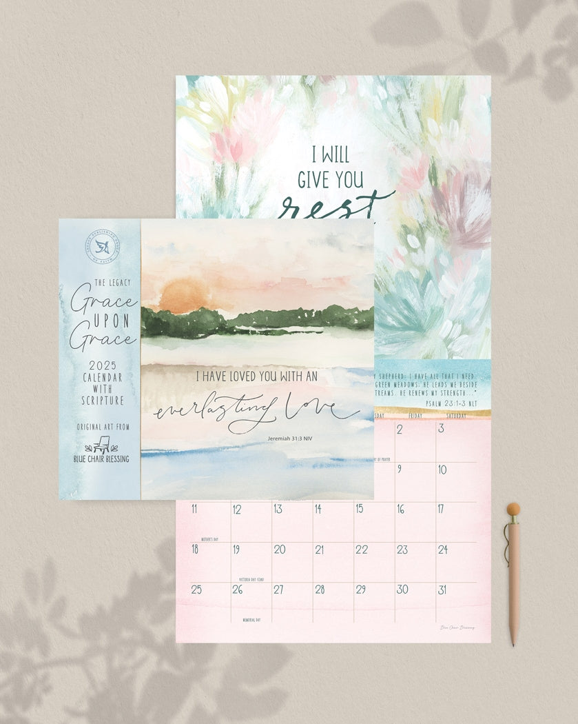 2025 Legacy Grace Upon Grace - Scripture - Deluxe Wall Calendar