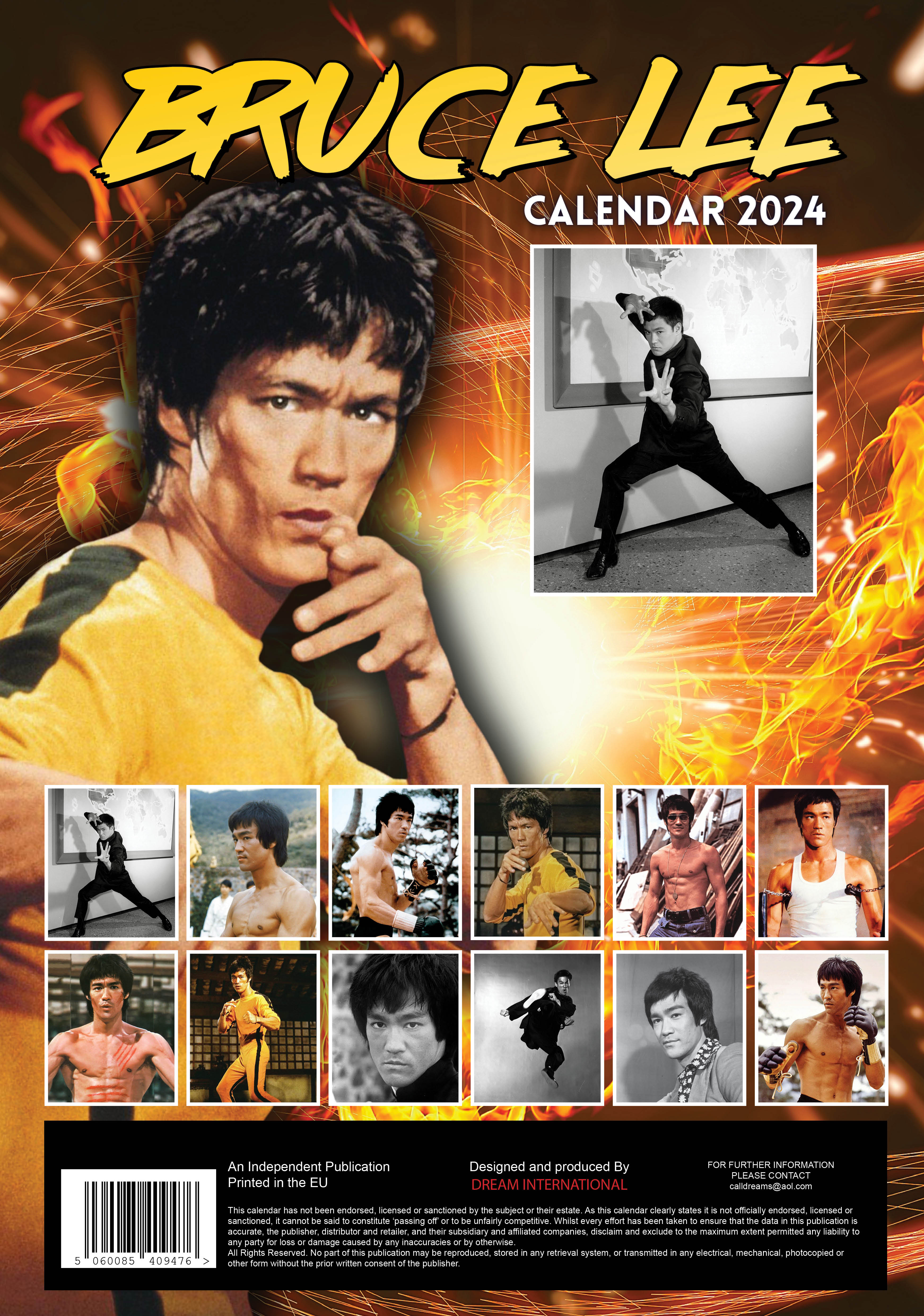 2024 Bruce Lee A3 Wall Calendar Hollywood Idols Calendars by Call
