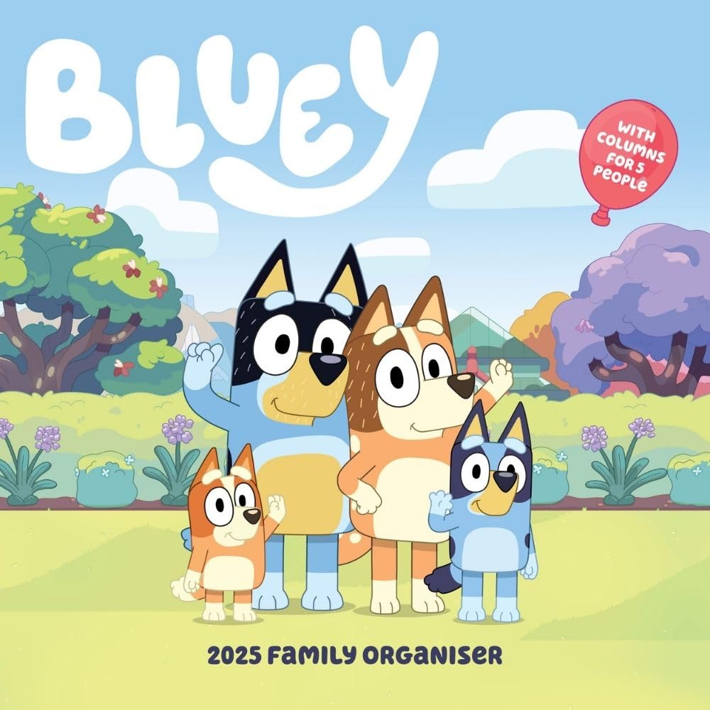 2025 Bluey Family Organiser - Square Wall Calendar