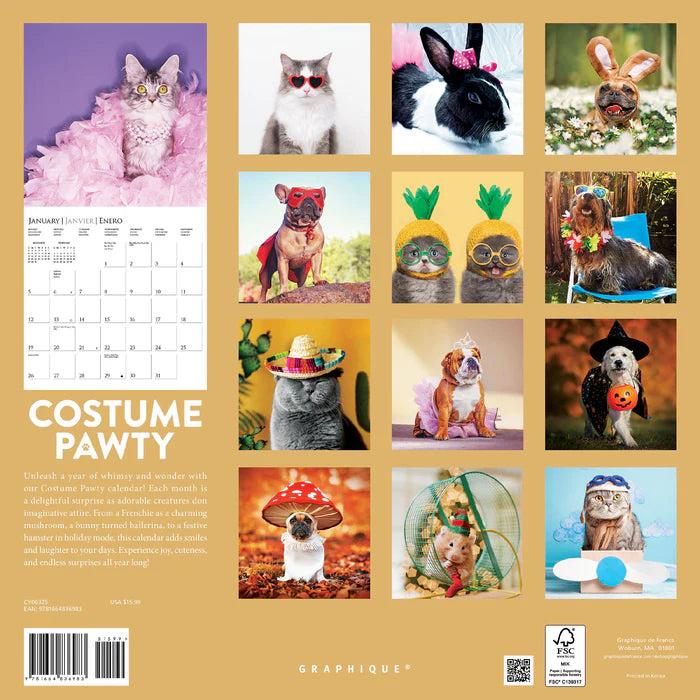 2025 Costume Pawty - Square Wall Calendar