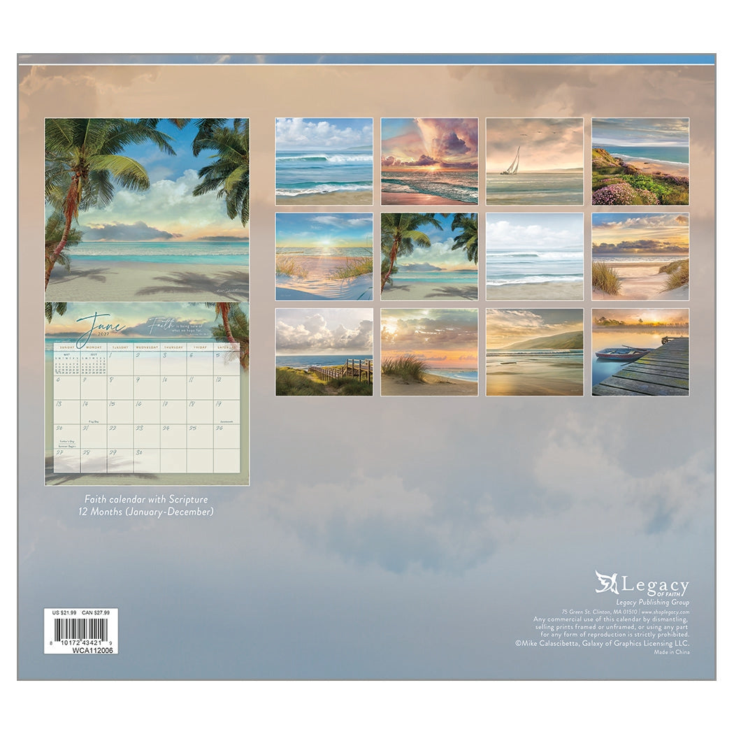 2027 Seaside Serenity - Deluxe Wall Calendar by Mike Calascibetta