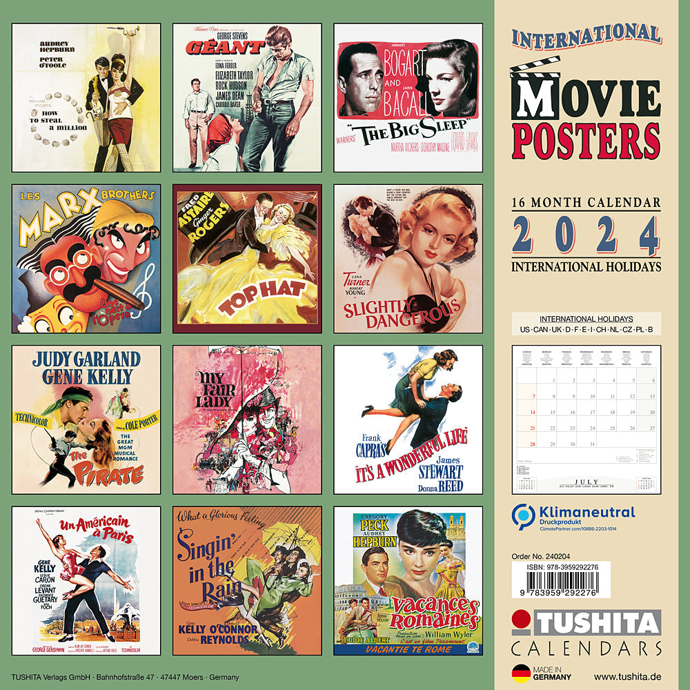 2024 Movie Posters - Square Wall Calendar