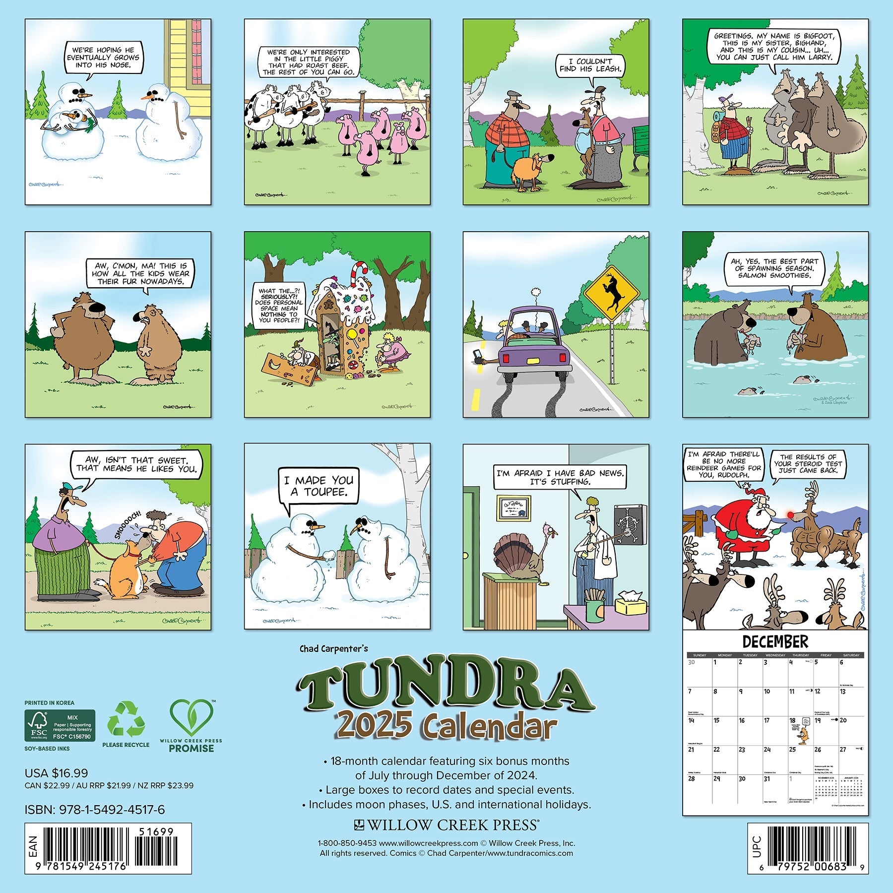 2025 Tundra - Square Wall Calendar (US Only)