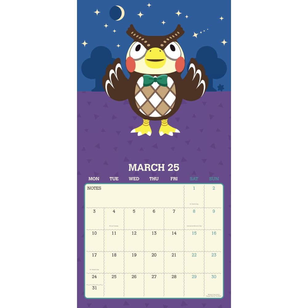 2025 Animal Crossing - Square Wall Calendar