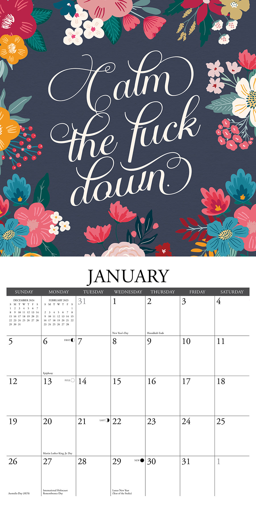 2025 F*CK IT Floral - Square Wall Calendar (US Only)