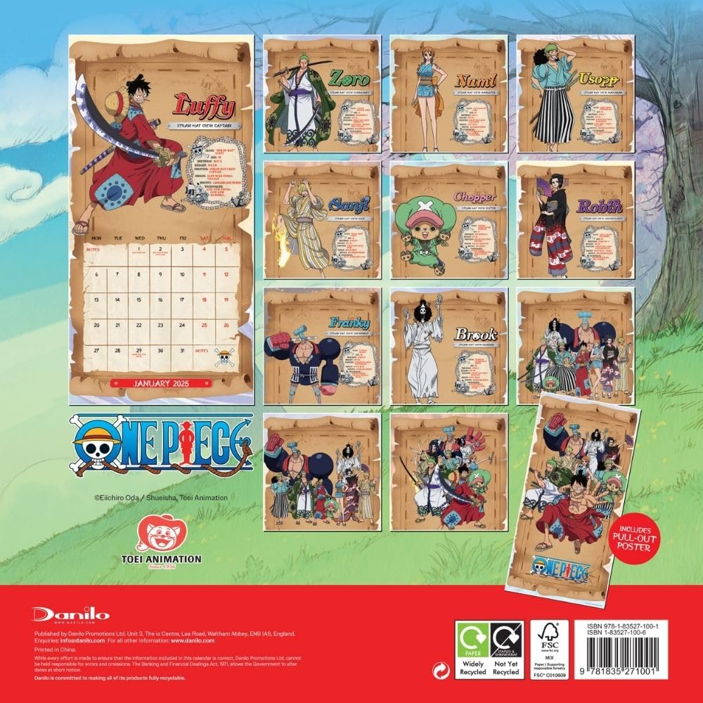 2025 One Piece - Square Wall Calendar