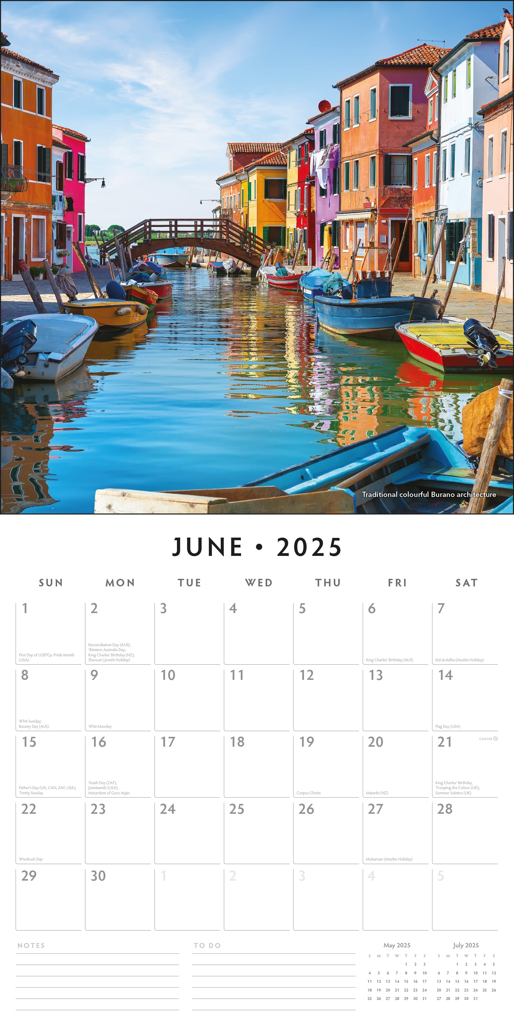 2025 Venice - Square Wall Calendar