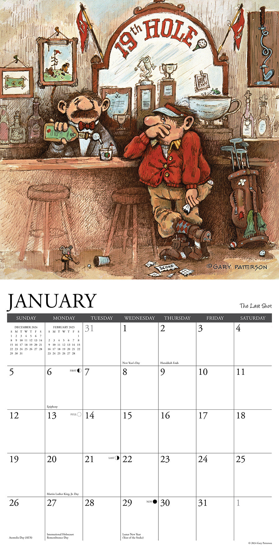 2025 Golf Crazy by Gary Patterson - Square Wall Calendar (US Only)