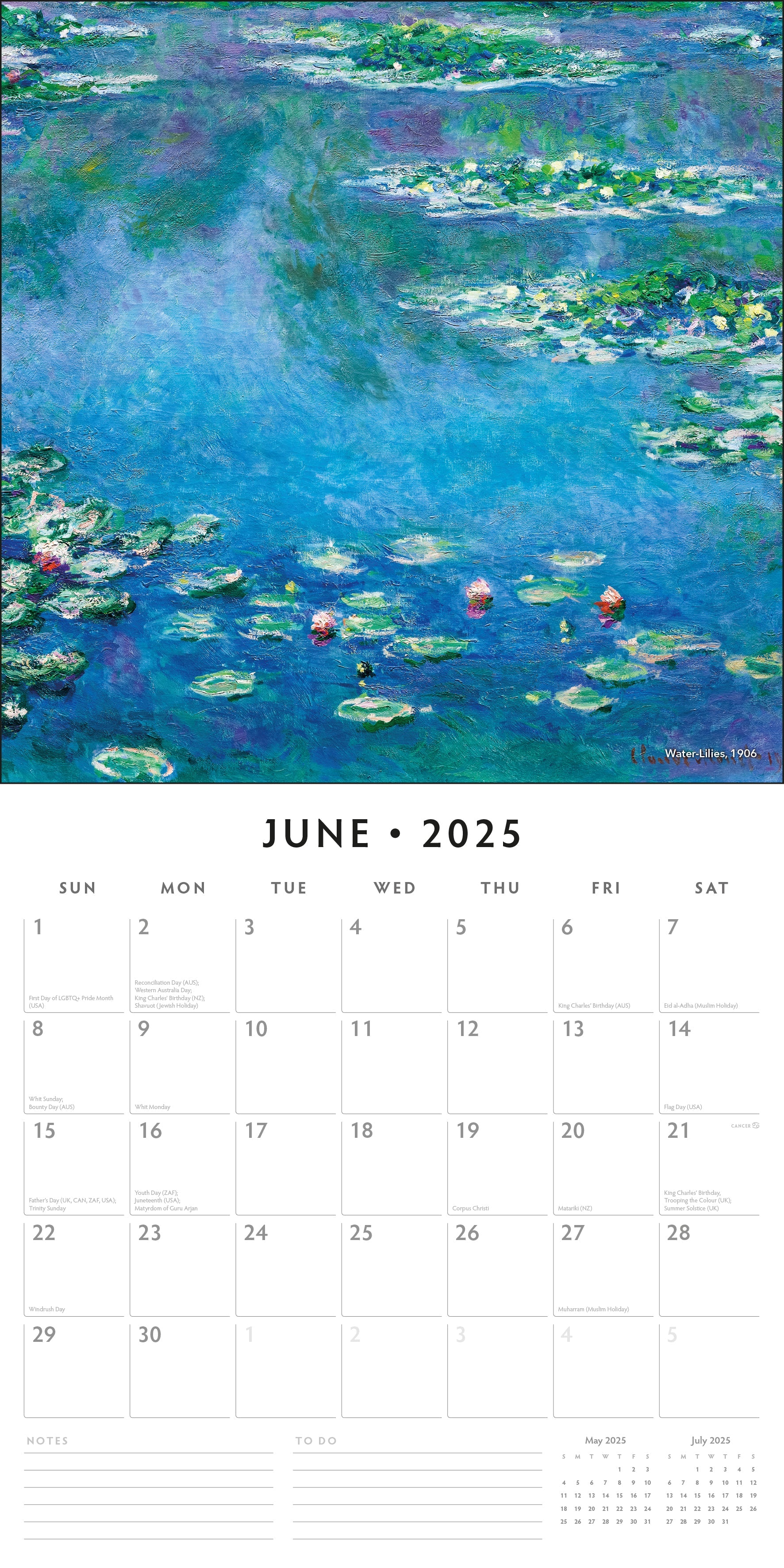 2025 Monet - Square Wall Calendar
