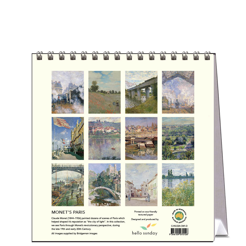 2024 Monet's Paris - Desk Easel Calendar
