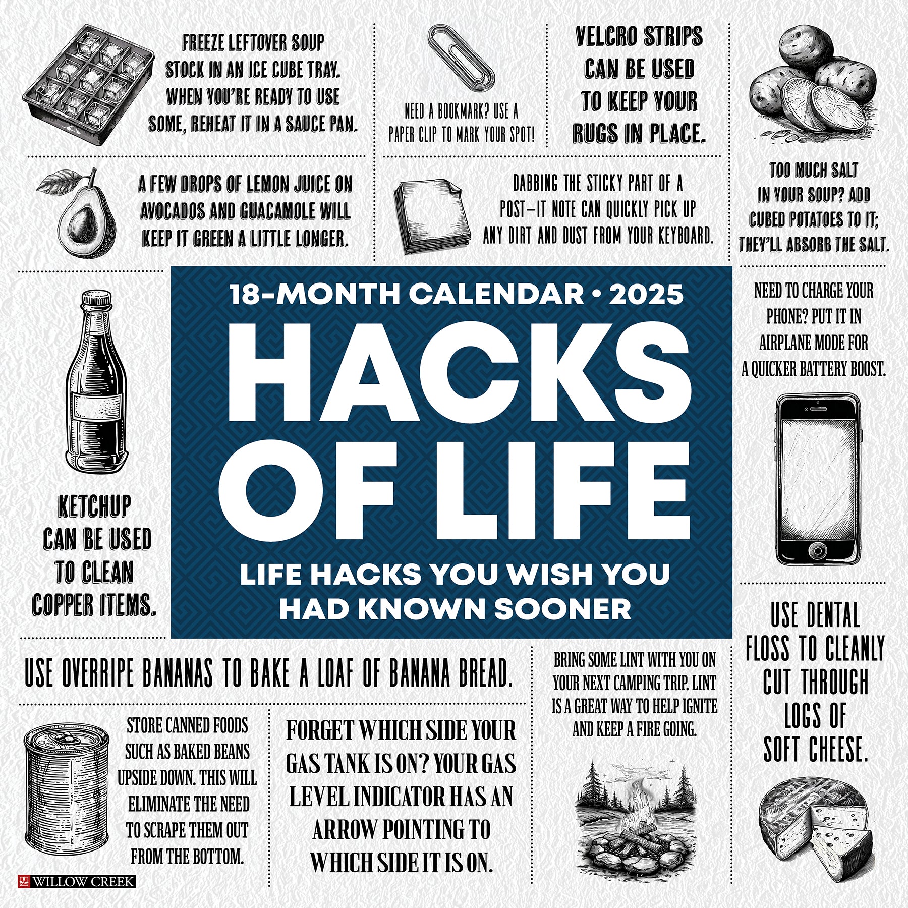 2025 Hacks of Life - Square Wall Calendar (US Only)