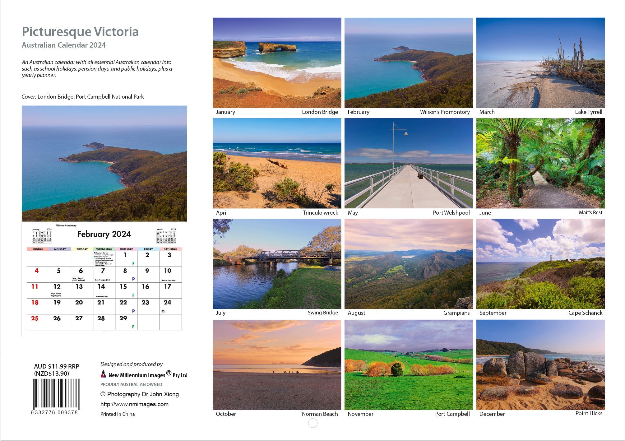 2024 Picturesque Victoria - Horizontal Wall Calendar  SOLD OUT