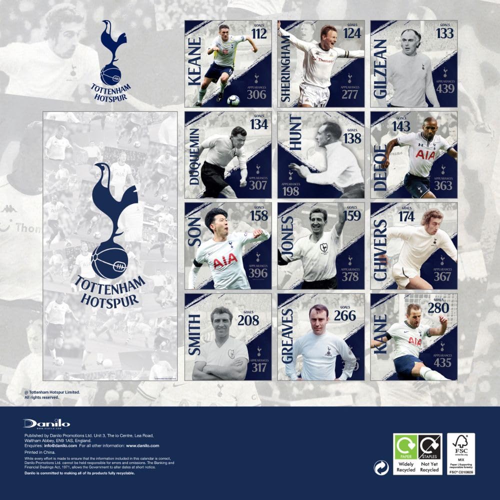 2025 Tottenham Hotspur Fc - Calendar & Diary Musical Gift Box Set