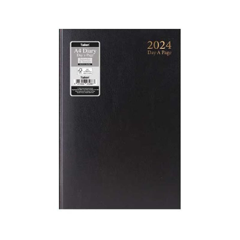 2024 Black Hardback Casebound - Daily Diary/Planner