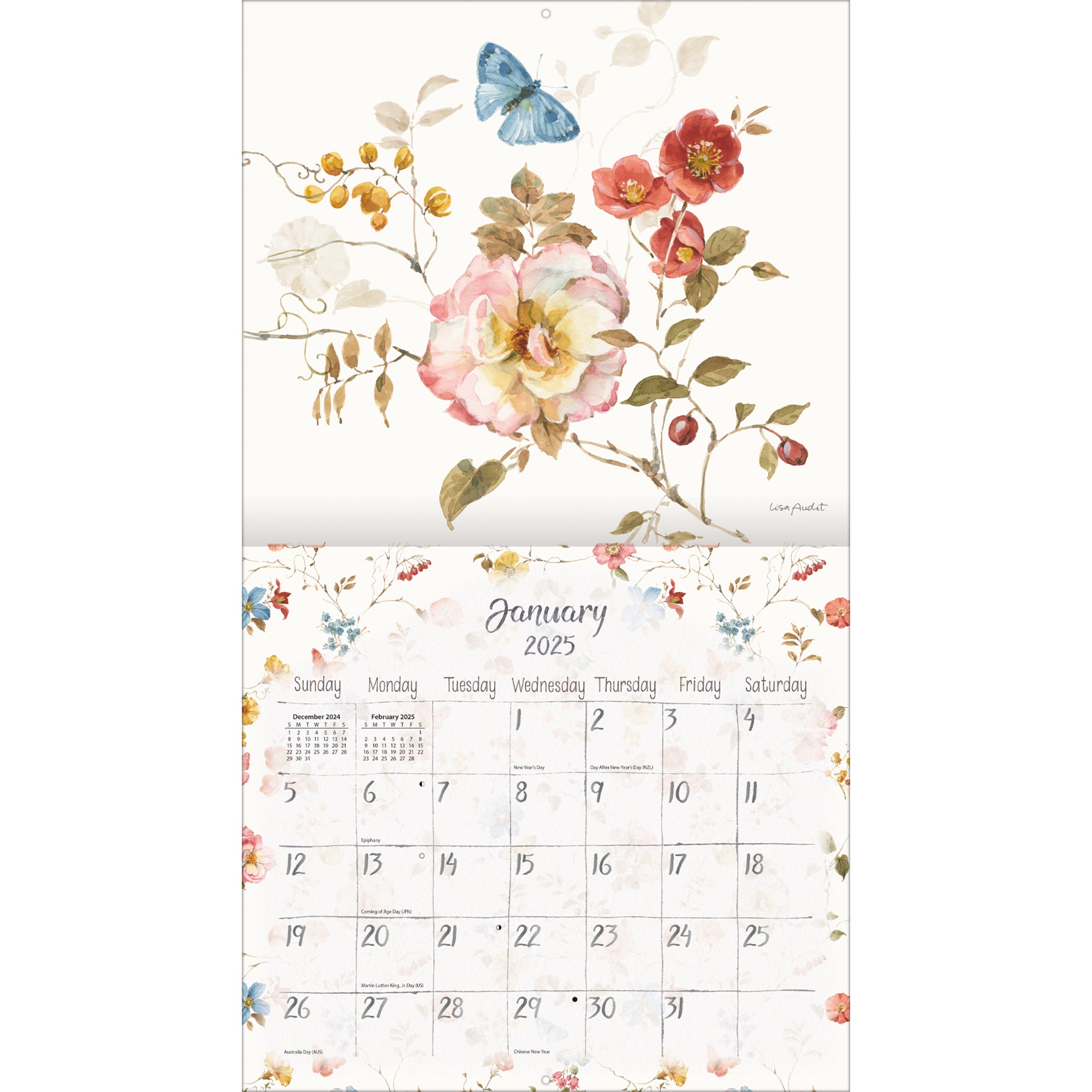 2025 LANG Watercolor Seasons by Lisa Audit - Deluxe Wall Calendar