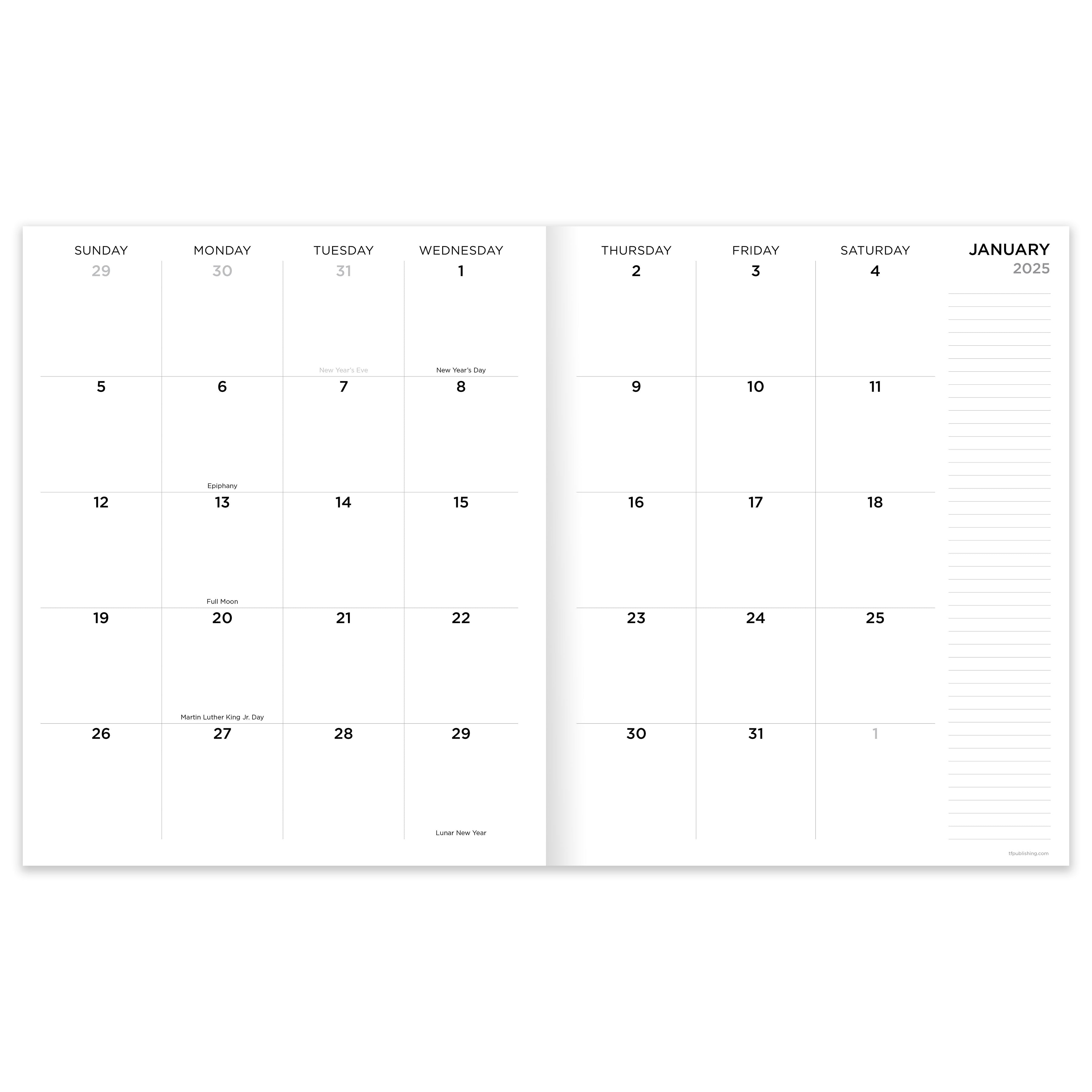 2025 Color Swoops - Large Monthly Diary/Planner