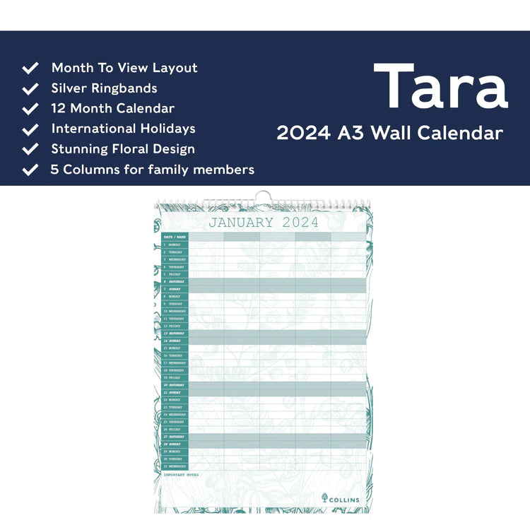 2024 Tara - A3 Wall Calendar  SOLD OUT