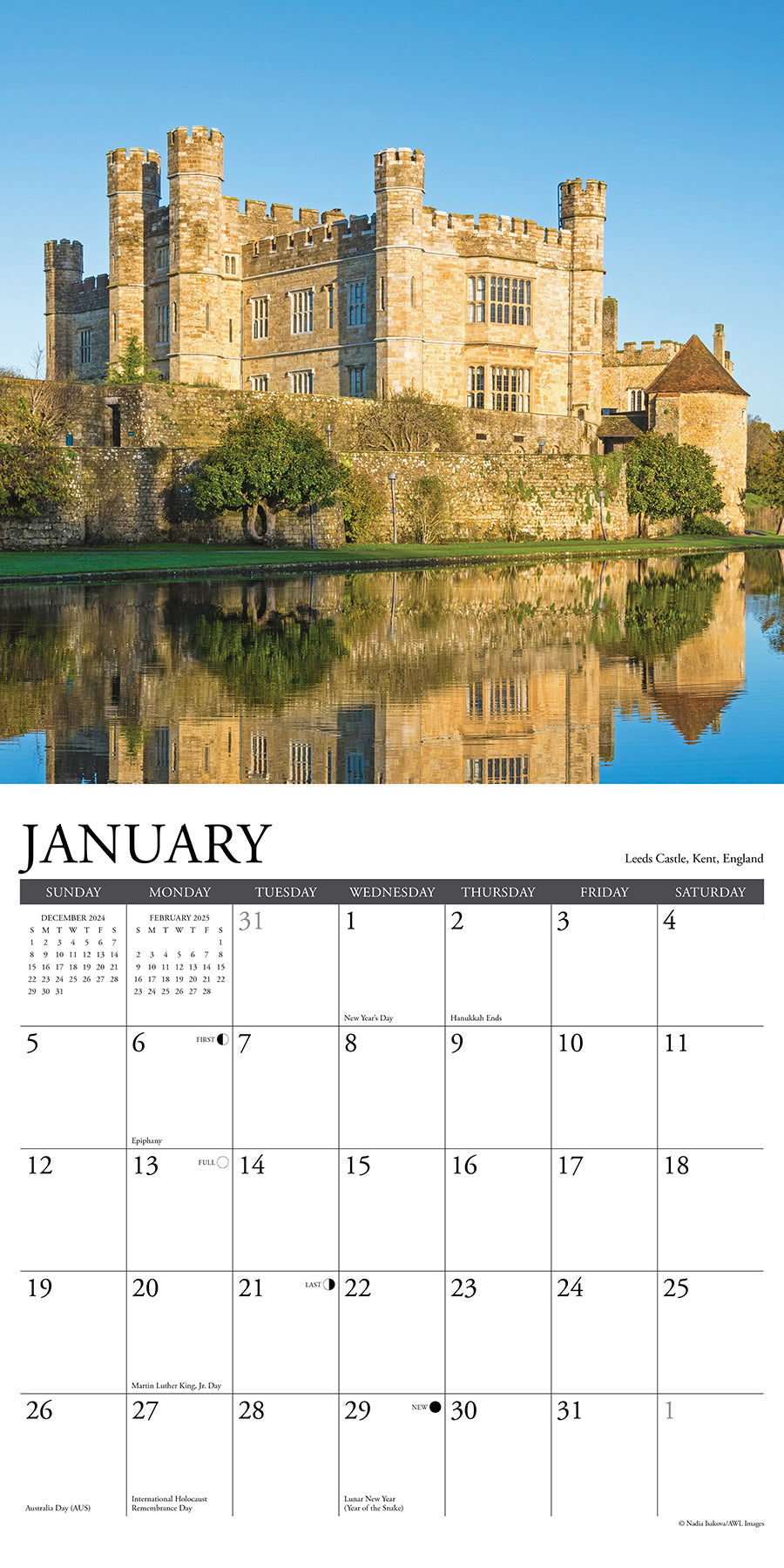 2025 Castles - Square Wall Calendar (US Only)